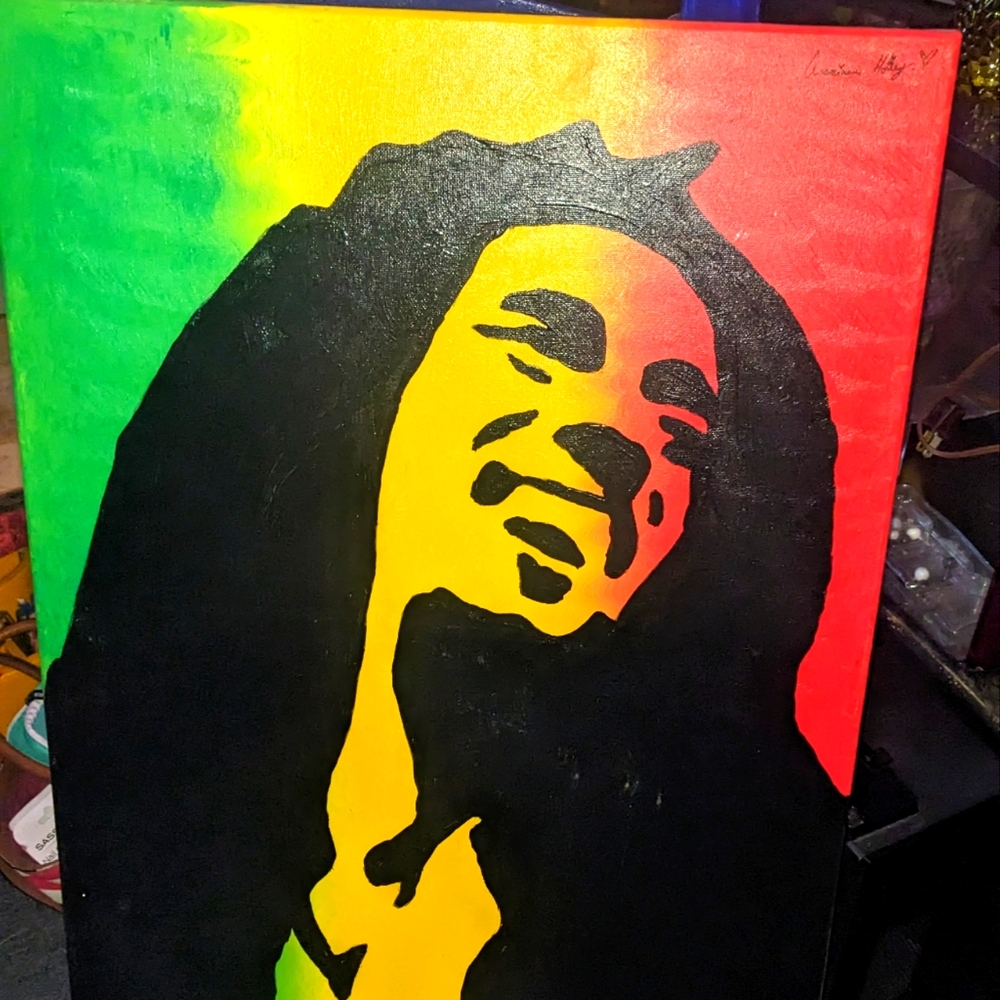 Bob and Ziggy Marley paintings